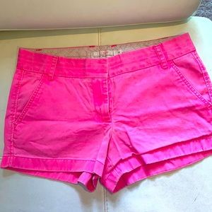 J. Crew chino electric pink shorts